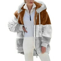 Viikei ženski kaputi i jakne plus veličina modna ženska jakna Warm FAU kaput zimski patentni zatvarač