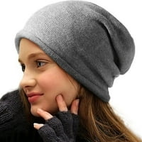 Anvazise Winter Beanie Unise elastična uvijena rub pletena dame za svakodnevno nošenje sive