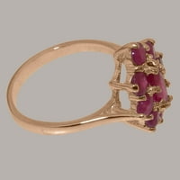 Britanska napravljena 14k ružičasto zlato prirodno rubin ženski prsten izjave - veličine opcija - veličine