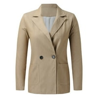 Zimski kaputi za žene Ženske casual džepne kancelarije Blazer puklo prednje kardigan jakne Radni odijelo