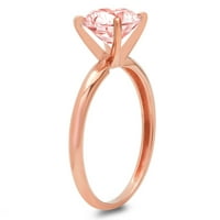 1.5ct okrugli rez ružičasti simulirani dijamant 14K ruže zlatni godišnjica za angažman prsten veličine