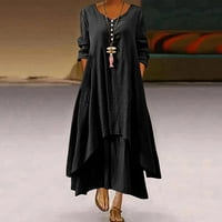 Lulshou Plus veličina kruta duga duga duga haljina za žene sa haljinama za iveru
