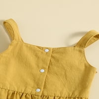 Qinghua Toddler Djevojčice Cvjetni prsluk bez rukava + ruffle a linija Tutu suknja Ljetna odjeća žuta