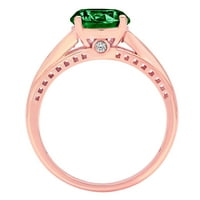 2.21ct Okrugli rez dragocjeni dragulj zeleni simulirani smaragd Real 18k ružičasta ruža zlato robotski