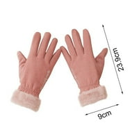 Par zimski topli zaslon osjetljiv na dodir Rukavice Žene ruke Slavne rukavice Fuzzy manžetne Rukavice