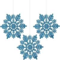 Plastični ukrasi za pahulje, 4 Pjenušava svjetlucavanje Snowflake božićne ukrase za xtmas ukrašavanje,