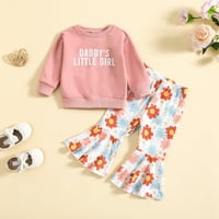 Slatka dječja dječja dječja odjeća Dugi cvjetni vrhovi tiska Hlače odijelo odjeća za odjeću za toddler