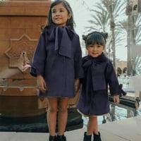 GUBOTARE jakna za djevojčice dugih rukava topla vunena kaput od pune boje kravata za babys odjeću