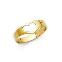 Jewels 14k žuta zlatna modna godišnjica srčana prstena veličine 6