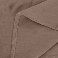 JUEBONG LINEN Bluze za žene plus veličine Roll up dugi rukav na vrhu Ležerne tipke Henley Fall košulja