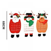 Hamlinson Elk Advent Calendar sa džepovima 3D filc filter Božićni privjesni kalendar Viseći ukrasi Dani
