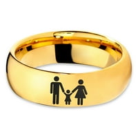 Parkenski par porodični dijete Holding Hands Band Bind prsten Muškarci Žene Udobne cipele 18K žute zlatne