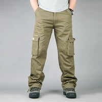 Tuphregyow Muški ležerni Ležerne prilike sa višestrukim džepom Clearence Solid Vojne atletski-fit pantalone