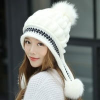 Bacc dodaci šešire modne vunene kape žene drže zimsku loptu sa kosom kose pletenim toplim kapicama za