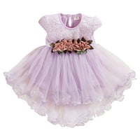 Dječje haljine Toddler Baby Kids Girls Cvijeće Cvjetni tulle Ruched Princess Haljine