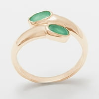 Britanci napravio 18K ružin zlato prirodne smaragdne prstene za žene - Opcije veličine - veličine 8
