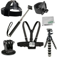 Ultima Essential Dodatni komplet za akcijske kamere - uključuje: nosač u grudima, glava, selfie-palica
