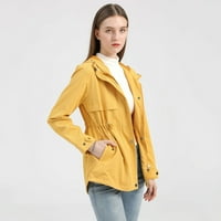 Outfmvch jakne za žene otporne na vjetar kiša vodootporna s kapuljačom na otvorenom pješačkim kaputom