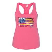 Divlji Bobby, šarena neonska zastava, ulična odjeća, ženski trkački rezervoar, vruće ružičaste, x-vell