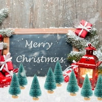 Malo božićno drvce, mini božićno drvce, mini borov stablo, četkica za boce lažna drveća sa drvenom bazom za tablicu ukrasu