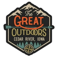 Cedar River Iowa The Great na otvorenom dizajn naljepnica vinilne naljepnice