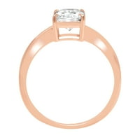 2. CT sjajan zračni rez simulirani dijamant 14k ružičasto zlato solitaire prsten sz 6.25
