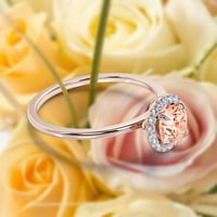 Fairy Minimalist 1. Carat Round Cut morgatit i dijamantni zaručnički prsten, Klasični vjenčani prsten