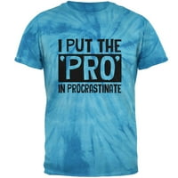 Stavite Pro in Procrastite Muns majica Pinwheel Blue Tie Dye 2xl