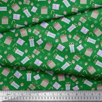 Soimoi Green Rayon tkaninski bombonski štap, poklon Bo & Oranement Božićnim tiskanim tkaninom širom