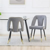 Direktan Wicker-W-W set modernog baršunaste stolice za ručice s naljepljima i zlatnim metalnim nogama