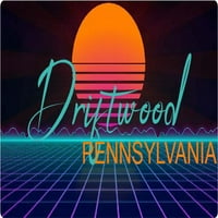 Driftwood Pennsylvania Vinil Decal Stiker Retro Neon Dizajn