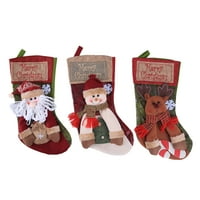 TureClos Slatka božićna čarapa Lints Prijenosni viseći Xmas Tematska zamjena Dekorativna stilska dječja