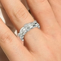 0,36CT Marquise Diamond Moissine Cvjetanje Willow Vjenčani prsten 10k bijelo zlato