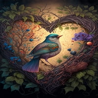 Krila od ljubavi - ptice ljubavne platnene zidne umjetnosti