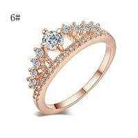 Prstenovi novi modni zlatni lijepi kruni dama kristalni prstenski prsten