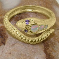 Britanci napravili 18K žuti zlatni prirodni prsten i ametist Ženski prsten - Veličine opcije - Veličina