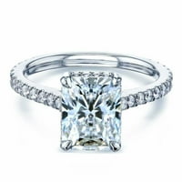 Forever dragulji 3.50ct zračenje zračenja Moissite ženski angažman prsten 14k bijelo pozlaćeno