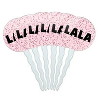 Lala Cupcake Picks Toppers - set - ružičaste mrlje
