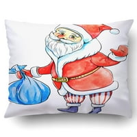Xmas akvarel Santa Claus Želeći sretan Božić i sretan novogodišnji jastučni kauljski poklopac za jastuk