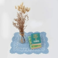 Plavi ocean Handmade Crochet pamučni čipki stolni placemati doliiji, set od 4