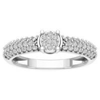 Araiya Sterling Silver Diamond Klaster prsten za pojas, veličina 5.5