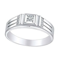 Bijeli prirodni dijamantski angažman vjenčani prsten 14k čvrsto bijelo zlato zvona veličine-14