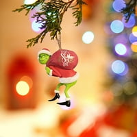 Mouyce božićne zelene elf ukras lutke privjesak crtani viseći za odmor poklon