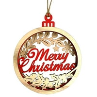 Njspdjh Božićne ukrase perle za lustere sa kukama Božićni ukras ukrasi drveni privjesak sa vezicama