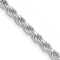 Sterling Silver Rhodium-redani dijamantni lanac konopa izrađen u Italiji QDC070R-18