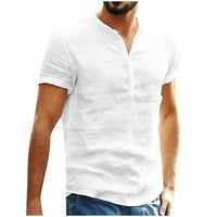 Muška ljetna casual fit Henley T-majice Pamuk Basic Lagan kratki rukav