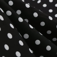 Ljetne haljine za žene tiskane V-izrez A-line srednje dužine modne haljine kratkih rukava crna m