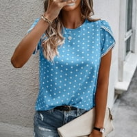 Tuphregyow popust Ženski vrhovi Dressy majica Bluza Pulover Tummy Sakrivanje Polka Dots Plus Veličina