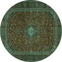 Ahgly Stroj za upotrebu u zatvorenom krugu Perzijske tirkizne plave tradicionalne prostirke, 5 'krug