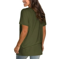 Cleance Žene Ležerne prilike sa čvrstim T košulje s kratkim rukavima V izrez Loose Summer Tees Osnovni